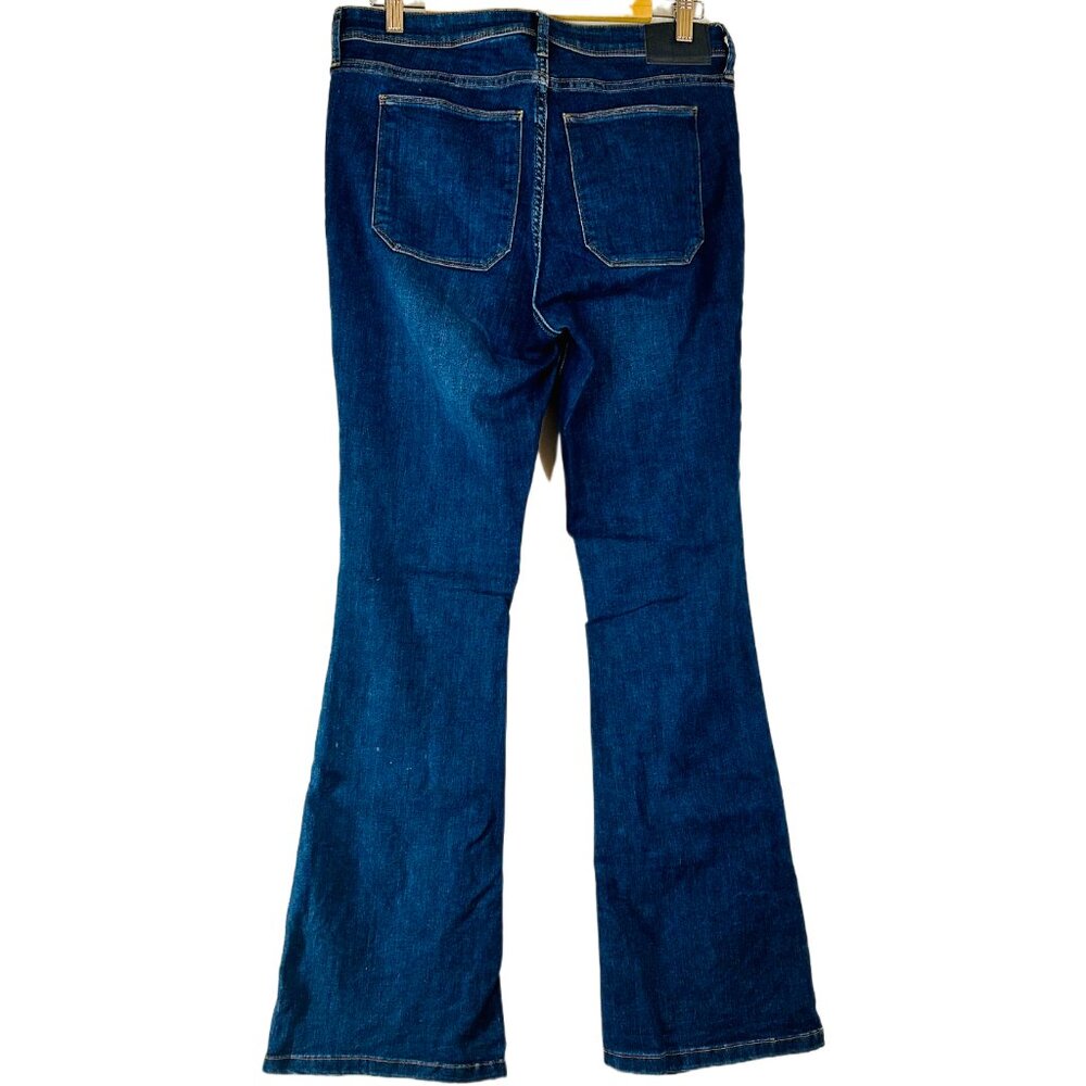 H&M Navy Flared Jeans - Size 10 - Picture 3 of 5